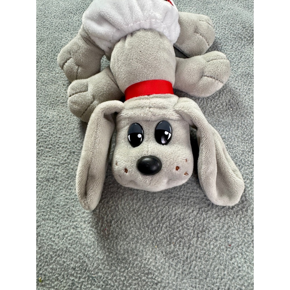 Pound Puppies Newborns Grey‎ Plush Dog Red Collar White Diaper Stuffed Animal 8"